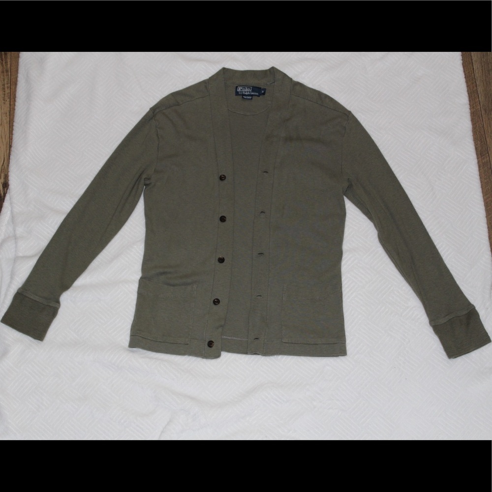 Olive green polo cardigan